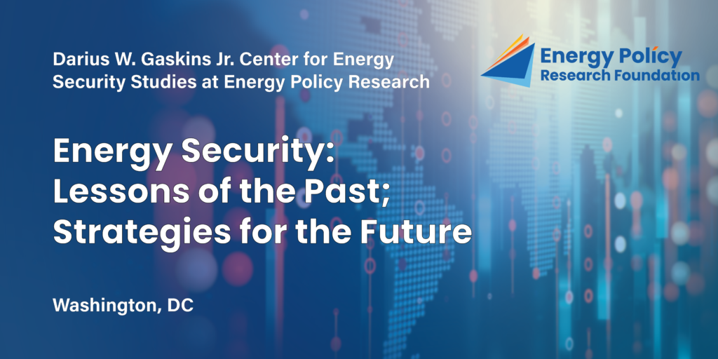 Title slide for a presentation on energy security challenges and future strategies.