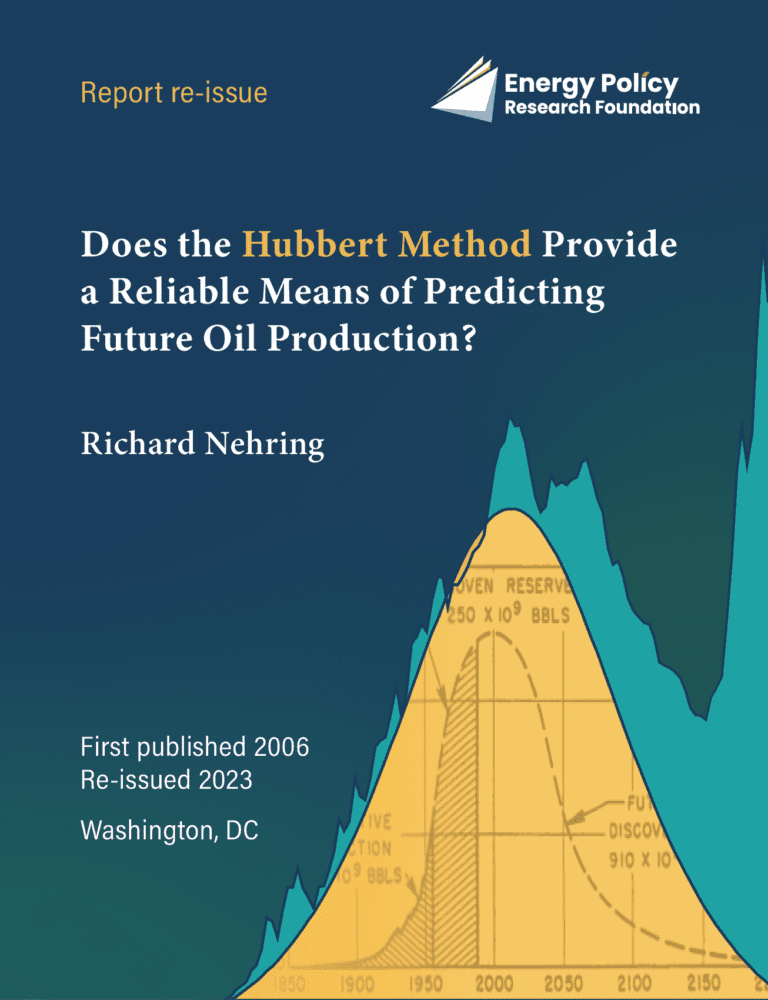 Cover of a report on the Hubbart Method for predicting future oil production.