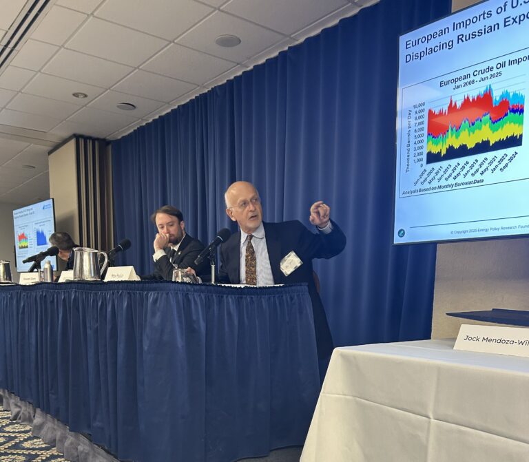 Panel discussion with presentation on European oil imports.
