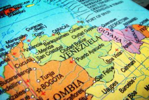 Map showing Venezuela and neighboring countries