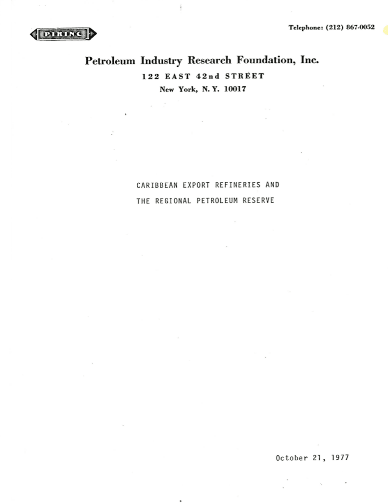 Petroleum report cover, October 21, 1977.