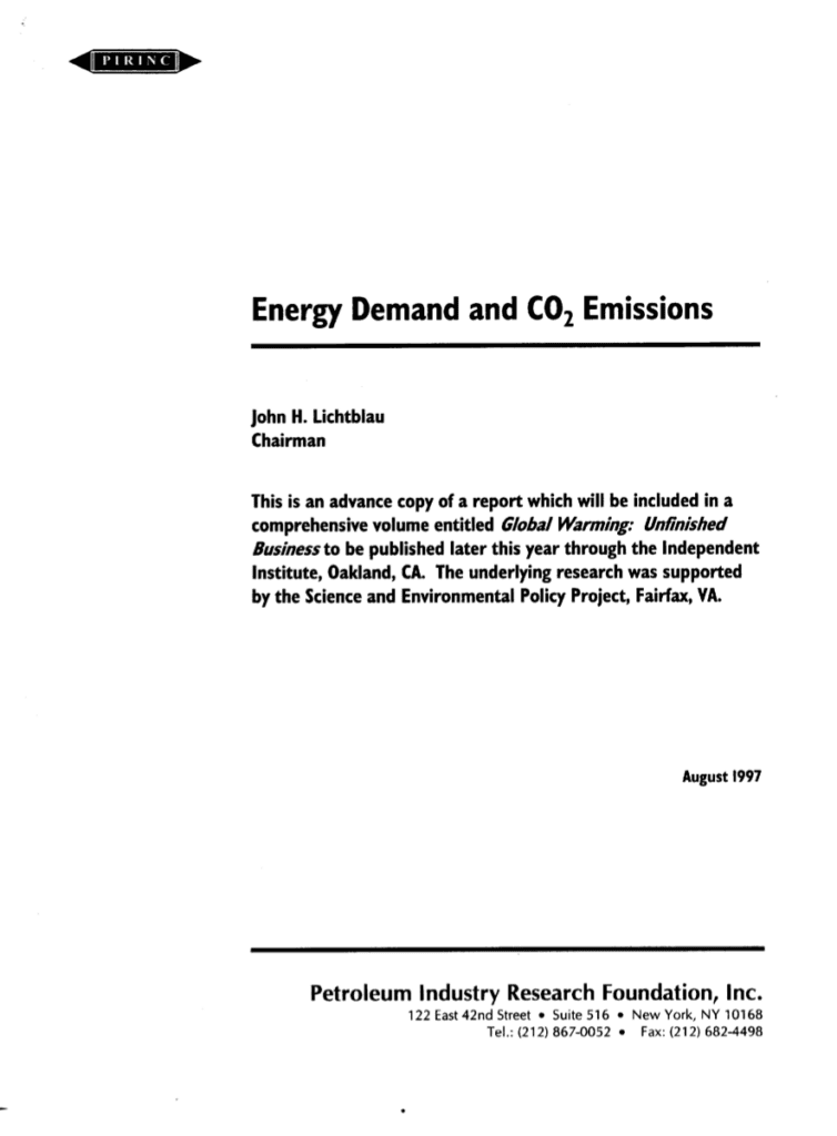 Report cover on energy demand and emissions.
