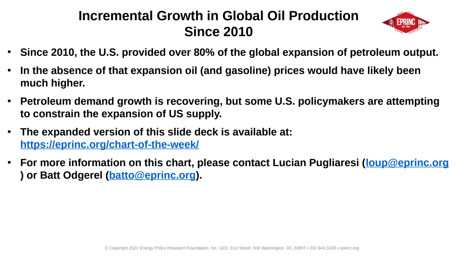 Incremental Growth in Global Oil Production Since 2010 — figure 2