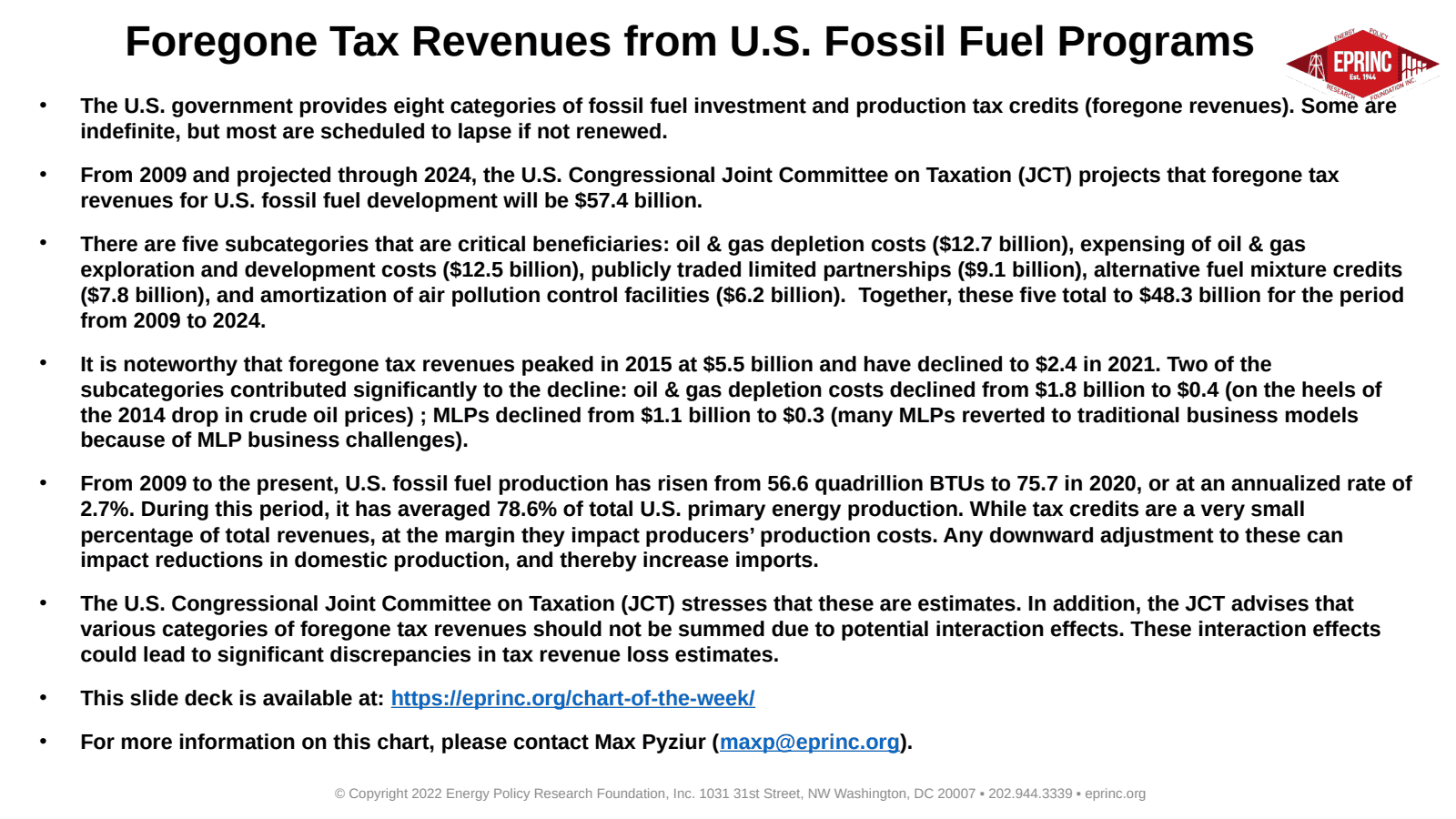 Foregone Tax Revenues from U.S. Fossil Fuel Development — figure 2