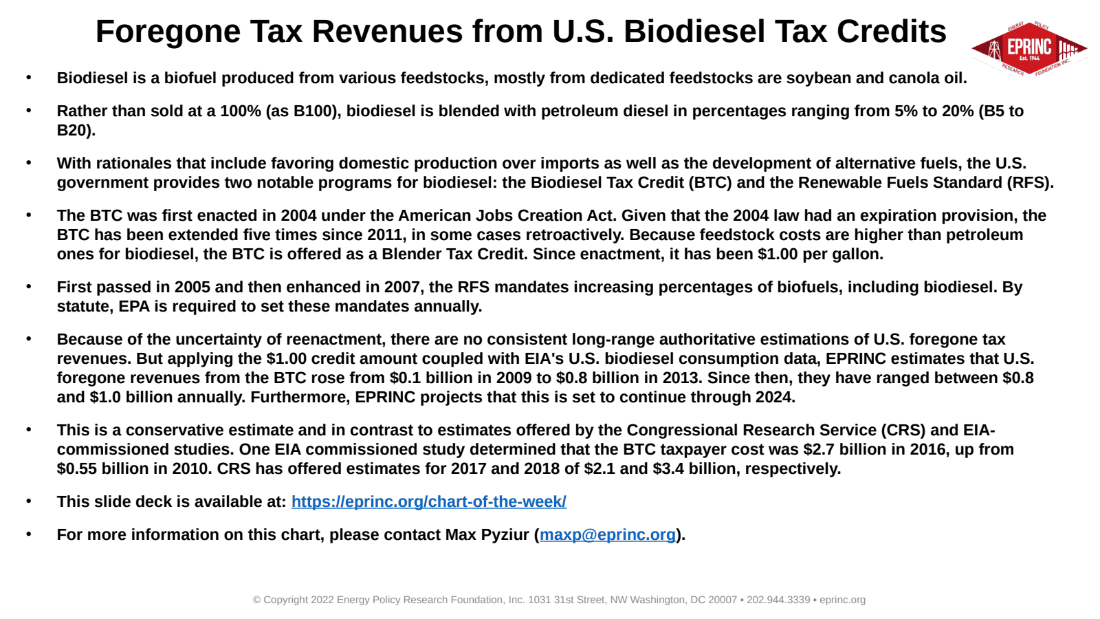 Foregone Tax Revenues from U.S. Federal Biodiesel Tax Credits — figure 2