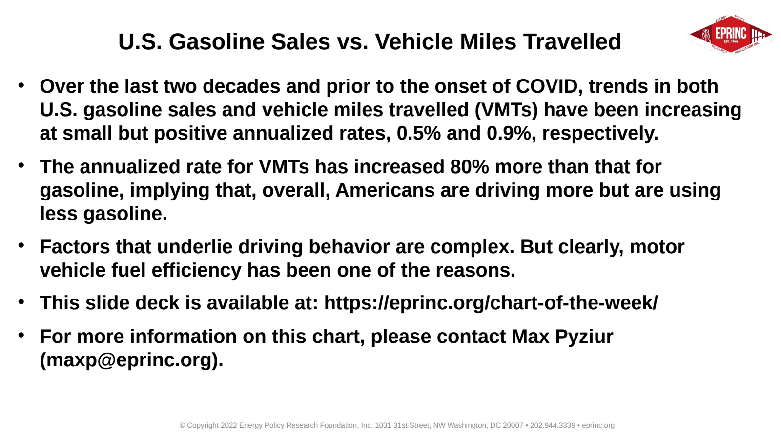 U.S. Gasoline Sales vs. Vehicle Miles Travelled — figure 2