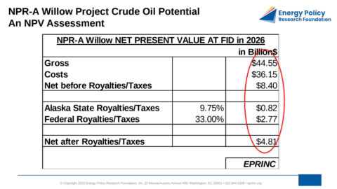 Willow Project crude oil potential assessment chart.