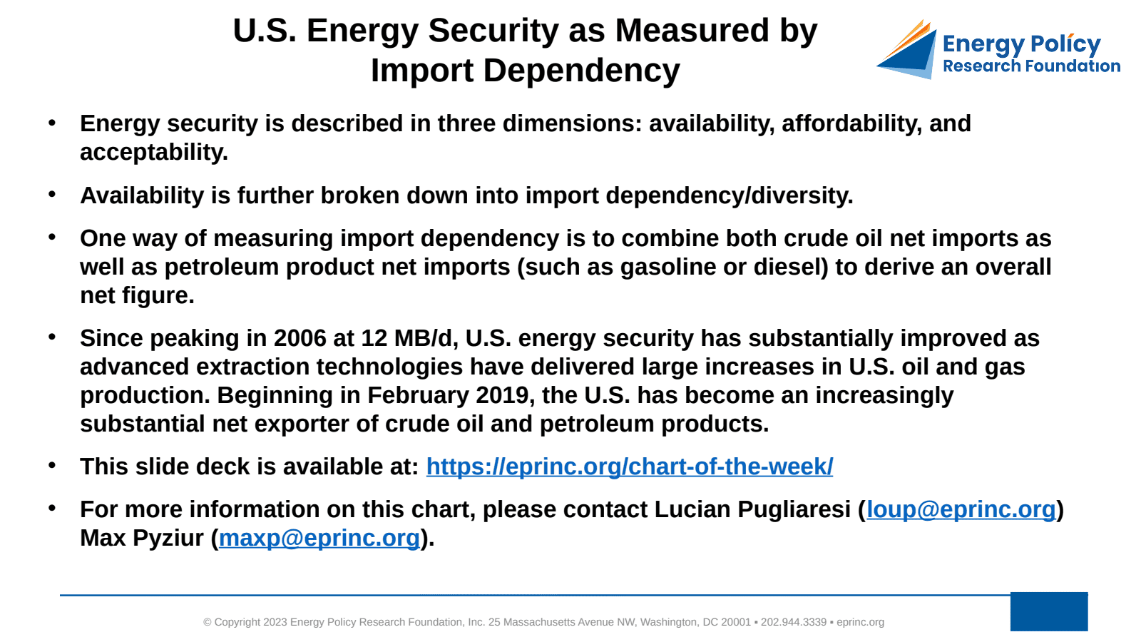 U.S. Energy Security As Measured by Import Dependency/Vulnerability — figure 2