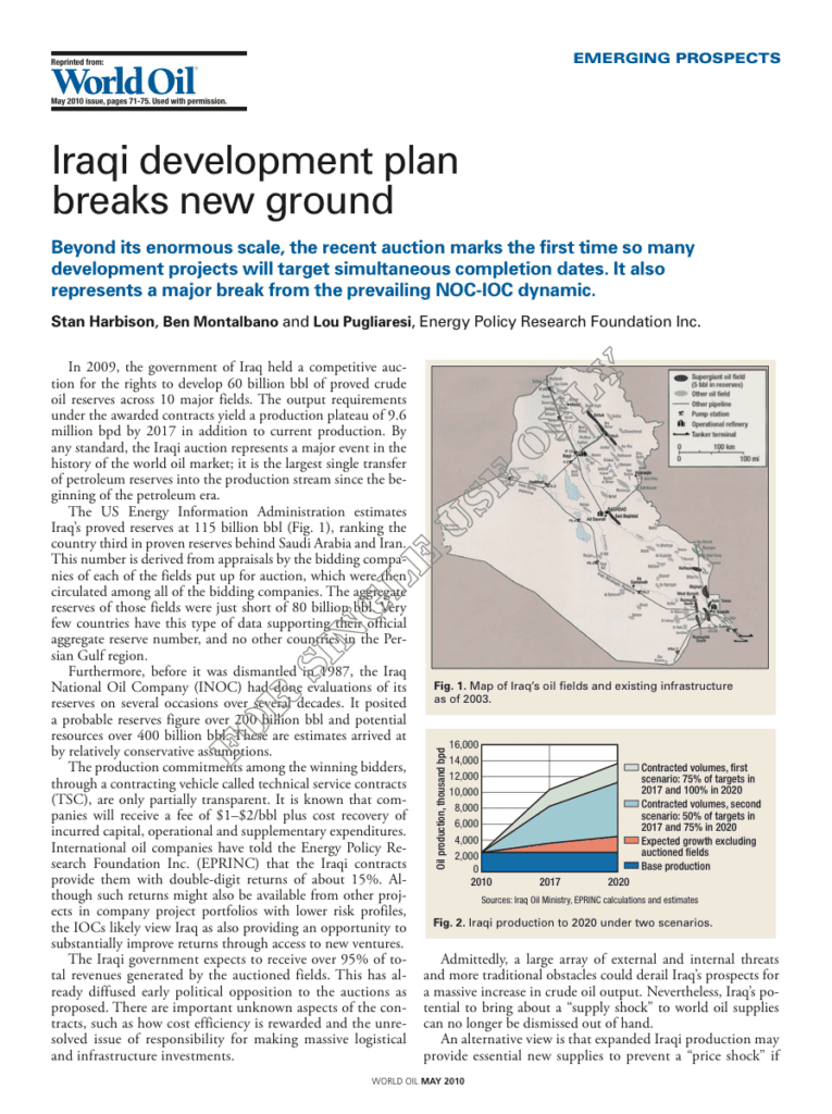 Magazine article on Iraqi development projects.