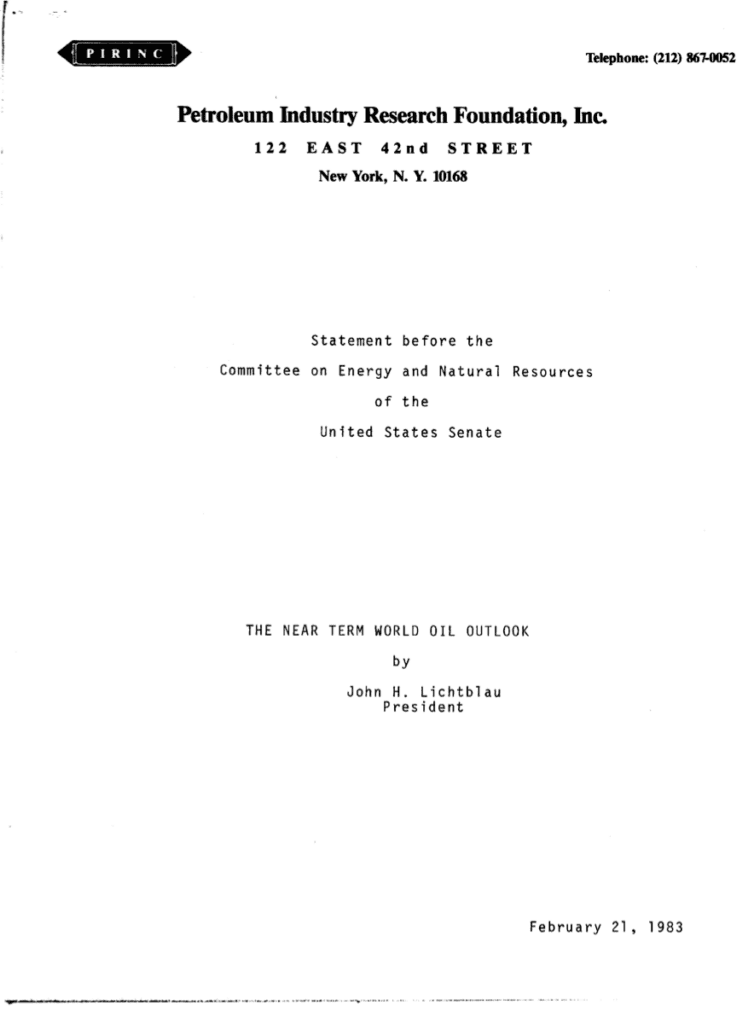 Petroleum industry report cover, February 1983.