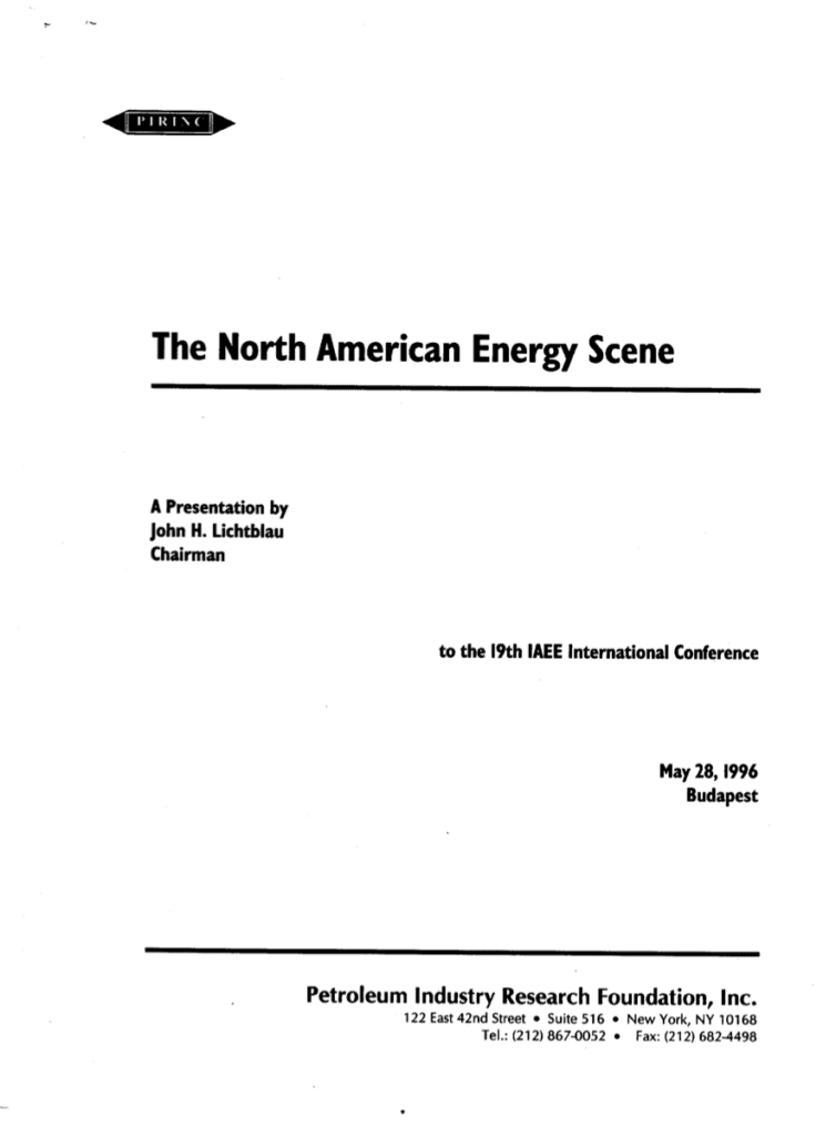 North American Energy Scene conference presentation cover.