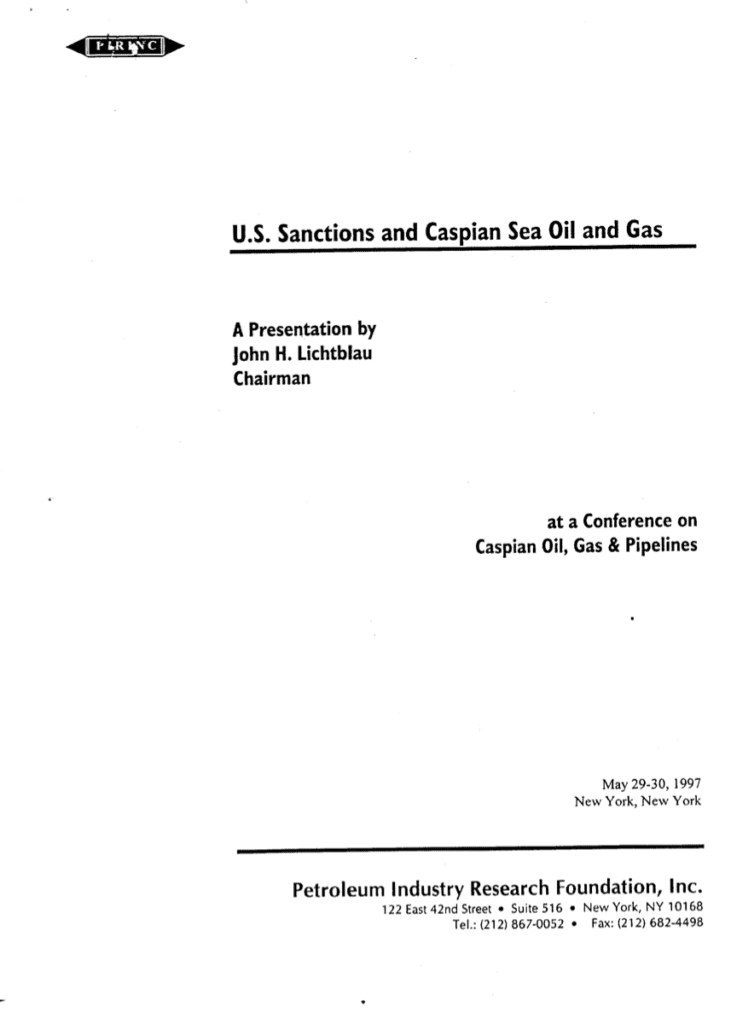 US Sanctions and Caspian Sea Oil presentation.