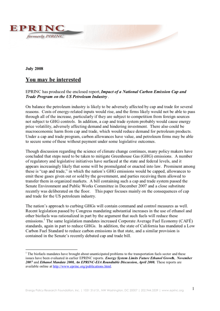 Text document about carbon emission report.