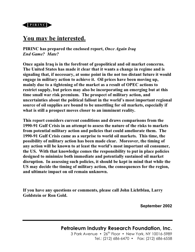 Report on geopolitical and oil market concerns.